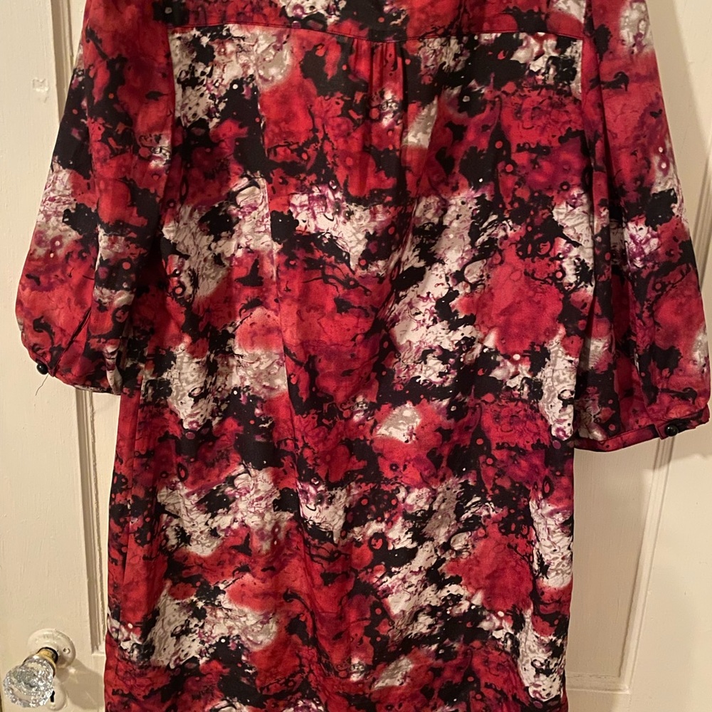 Kenzie Red Button down shirt dress